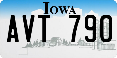 IA license plate AVT790
