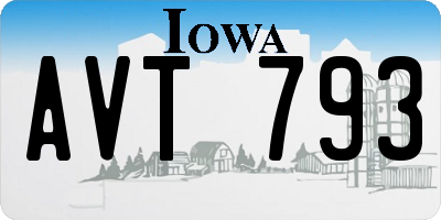IA license plate AVT793