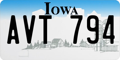 IA license plate AVT794