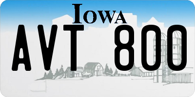 IA license plate AVT800
