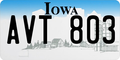 IA license plate AVT803