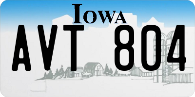 IA license plate AVT804
