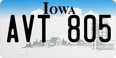 IA license plate AVT805