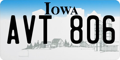 IA license plate AVT806