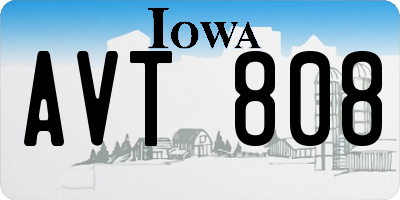 IA license plate AVT808