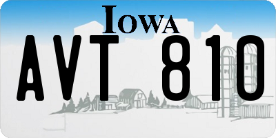 IA license plate AVT810