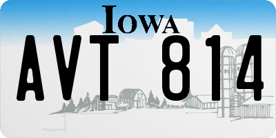IA license plate AVT814