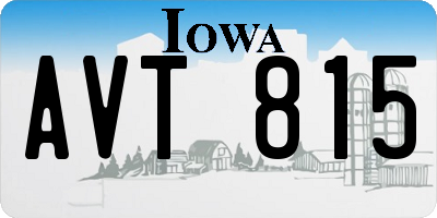 IA license plate AVT815