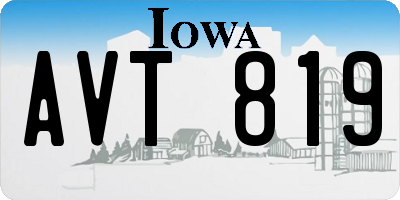 IA license plate AVT819