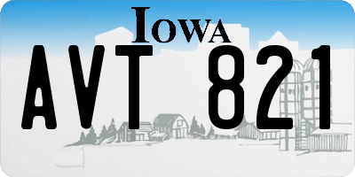 IA license plate AVT821