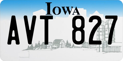 IA license plate AVT827