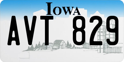 IA license plate AVT829