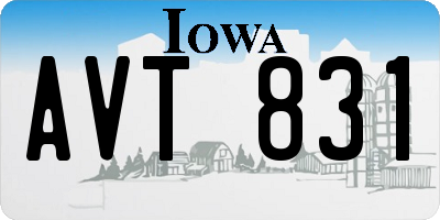 IA license plate AVT831