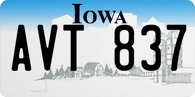 IA license plate AVT837