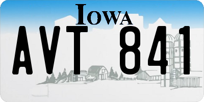 IA license plate AVT841