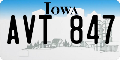 IA license plate AVT847