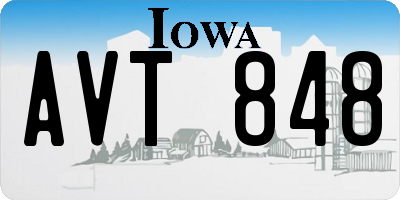 IA license plate AVT848