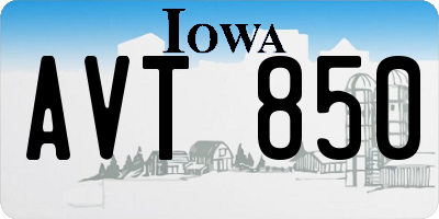 IA license plate AVT850