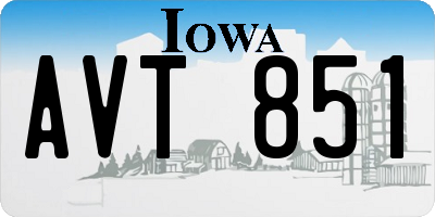 IA license plate AVT851