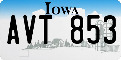 IA license plate AVT853