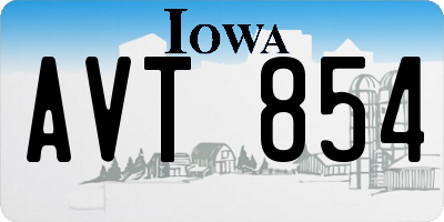 IA license plate AVT854