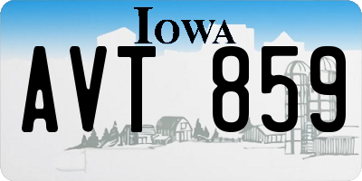 IA license plate AVT859