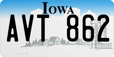 IA license plate AVT862