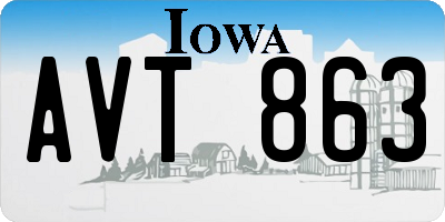 IA license plate AVT863