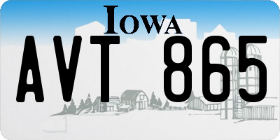 IA license plate AVT865