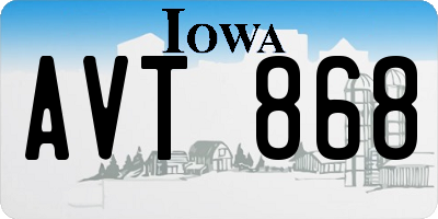 IA license plate AVT868