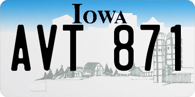 IA license plate AVT871