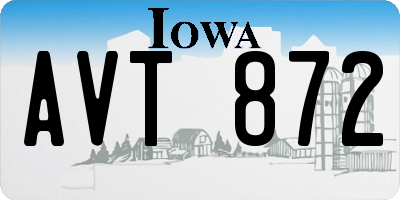 IA license plate AVT872
