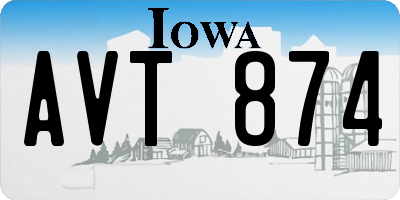 IA license plate AVT874
