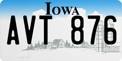 IA license plate AVT876