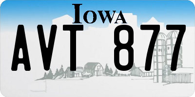 IA license plate AVT877