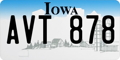 IA license plate AVT878