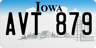 IA license plate AVT879