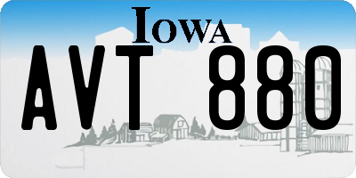 IA license plate AVT880