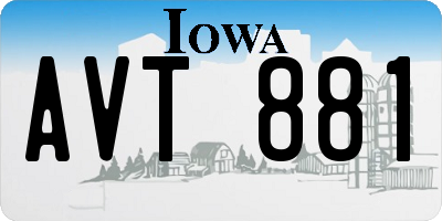 IA license plate AVT881