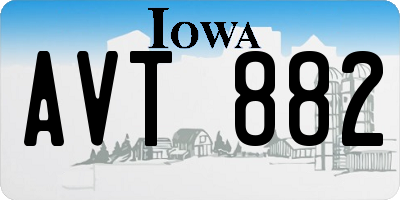 IA license plate AVT882