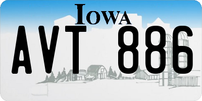 IA license plate AVT886