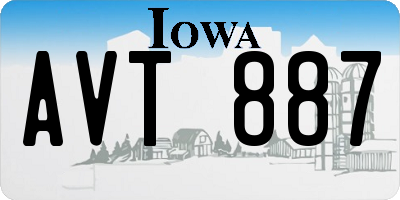 IA license plate AVT887
