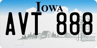 IA license plate AVT888