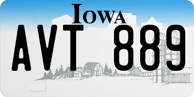 IA license plate AVT889