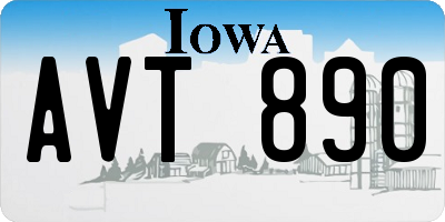 IA license plate AVT890