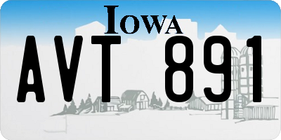 IA license plate AVT891