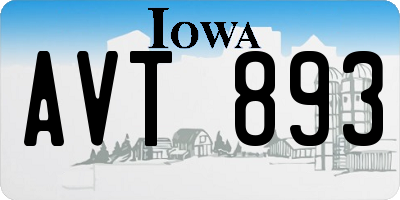 IA license plate AVT893