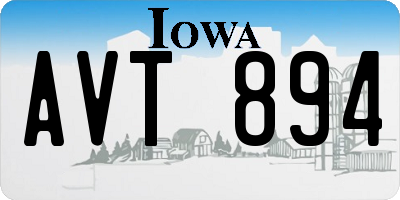 IA license plate AVT894