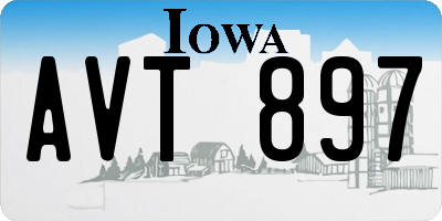 IA license plate AVT897
