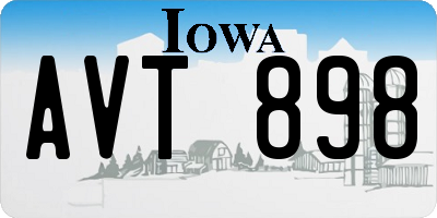IA license plate AVT898